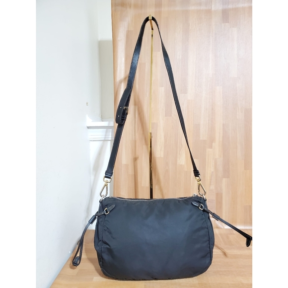 PRADA Saffiano Tessuto Nylon Crossbody Bag Black - Picture 3 of 14